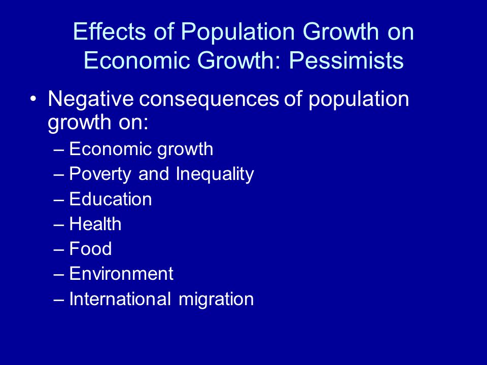 Overpopulation and its economic effects